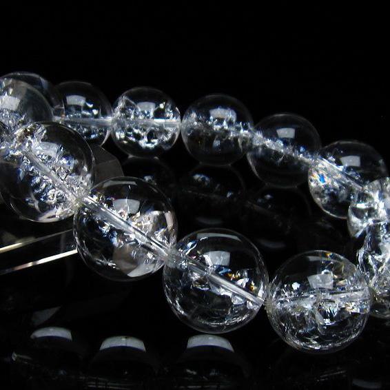 アイリスクォーツ 水晶 ブレスレット 18mm 一点物 送料無料 111-35499