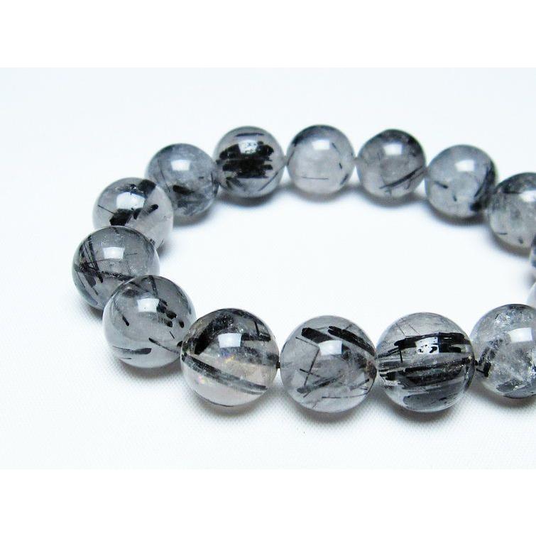 ブラックルチルクォーツ ブレスレット 14mm ブラックトルマリン イン 