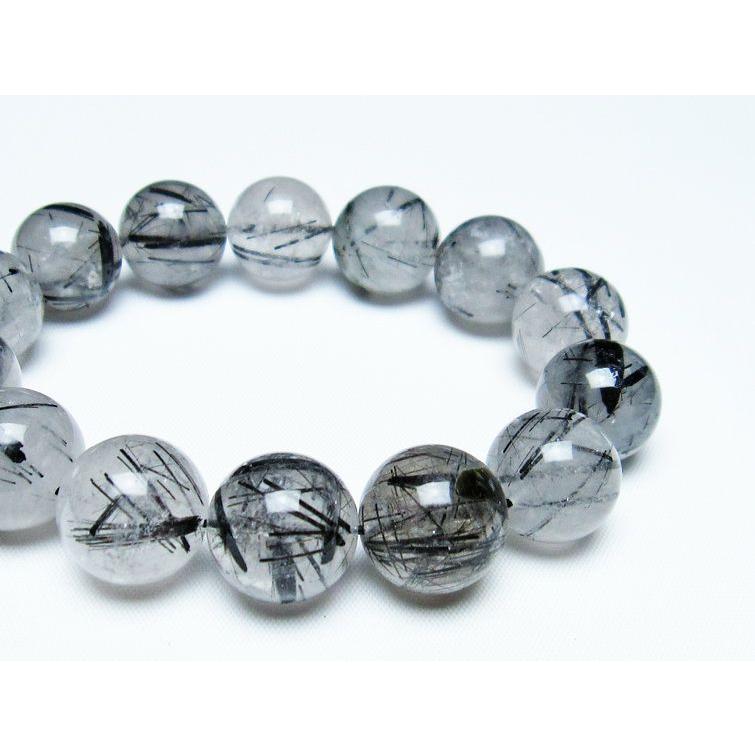 ブラックルチルクォーツ ブレスレット 16mm ブラックトルマリン ブラックルチルクォーツ ブレスレット 16mm ブラックトルマリン