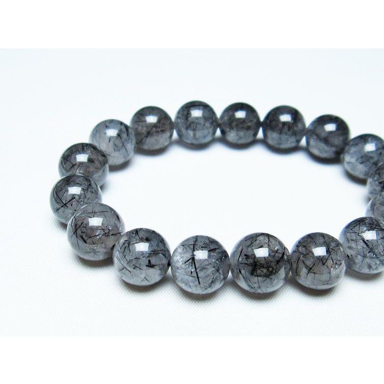 ブラックルチルクォーツ ブレスレット 13mm ブラックトルマリン イン