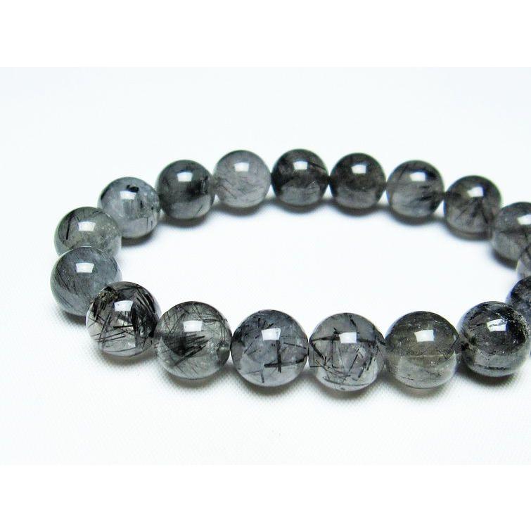 ブラックルチルクォーツ ブレスレット 11mm ブラックトルマリン