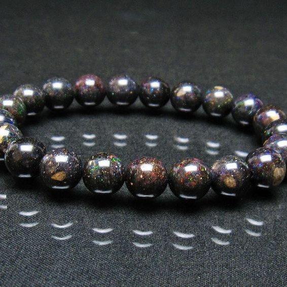 ブラックオパールシルバーバングル ブラックオパール ブレスレット 10mm 一点物 [送料無料] 111-37604