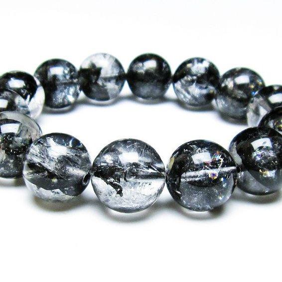 エレスチャルクォーツ ブレスレット 16mm ブラックエレスチャル 一点物 