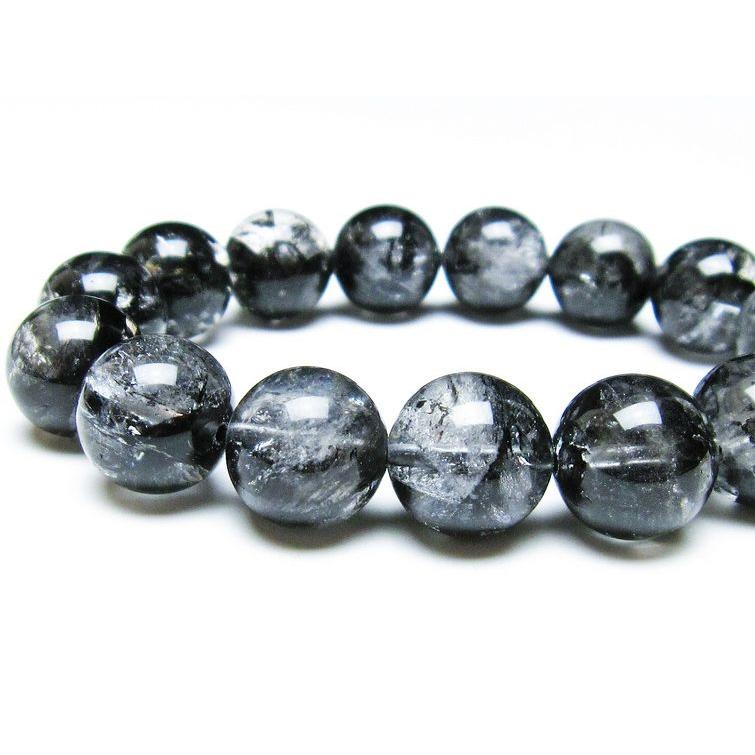 エレスチャルクォーツ ブレスレット 15mm ブラックエレスチャル