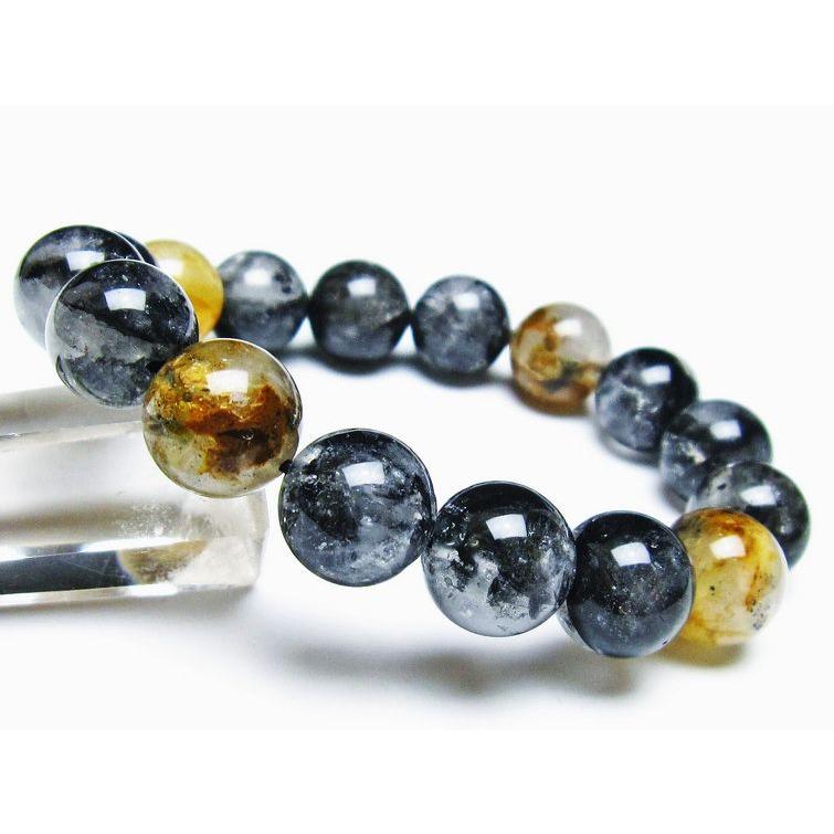 エレスチャルクォーツ ブレスレット 13mm ブラックエレスチャル 一点物