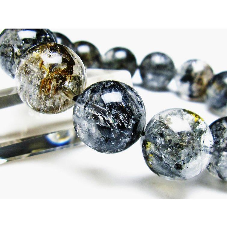 エレスチャルクォーツ ブレスレット 16mm ブラックエレスチャル 一点物 