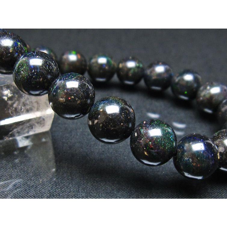 ★にい様★ ★希少石★ ブラックオパール　ブレスレット ブラックオパール ブレスレット 11mm 一点物 [送料無料] 111-37936
