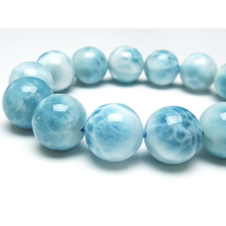 ラリマー ブレスレット 15mm 一点物 [送料無料] 111-38055の画像