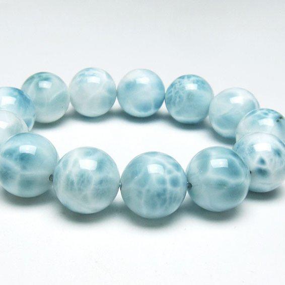 ラリマーブレスレット16ミリ ラリマー ブレスレット 16mm 一点物 [送料無料] 111-38082 : 天然石