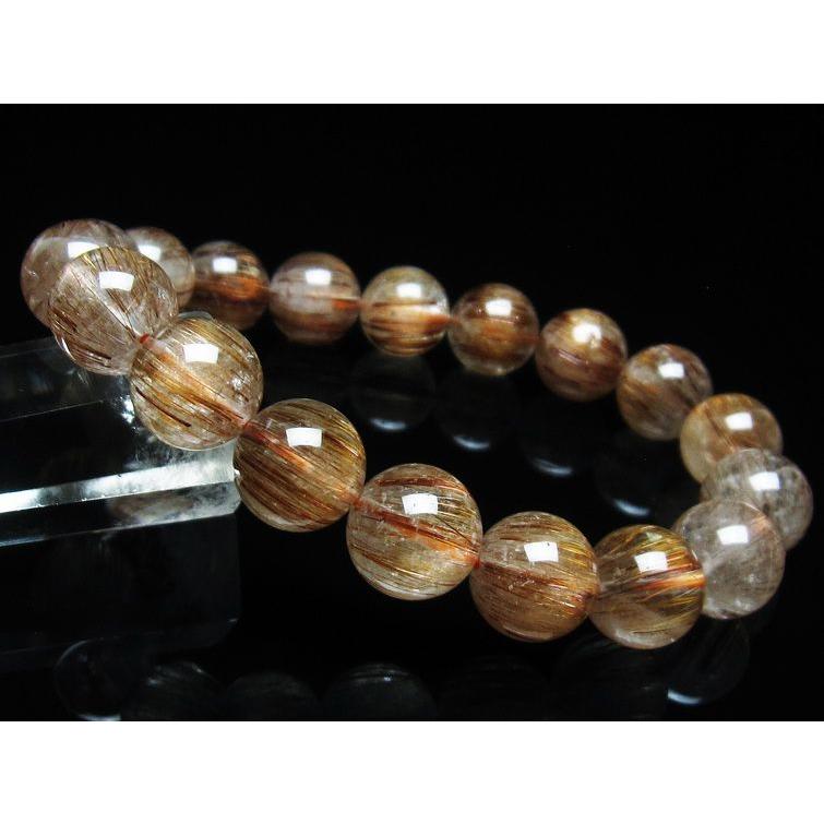 キャッツアイ ルチルクォーツ ブレスレット 12mm 一点物 [送料無料] 111-38530の画像