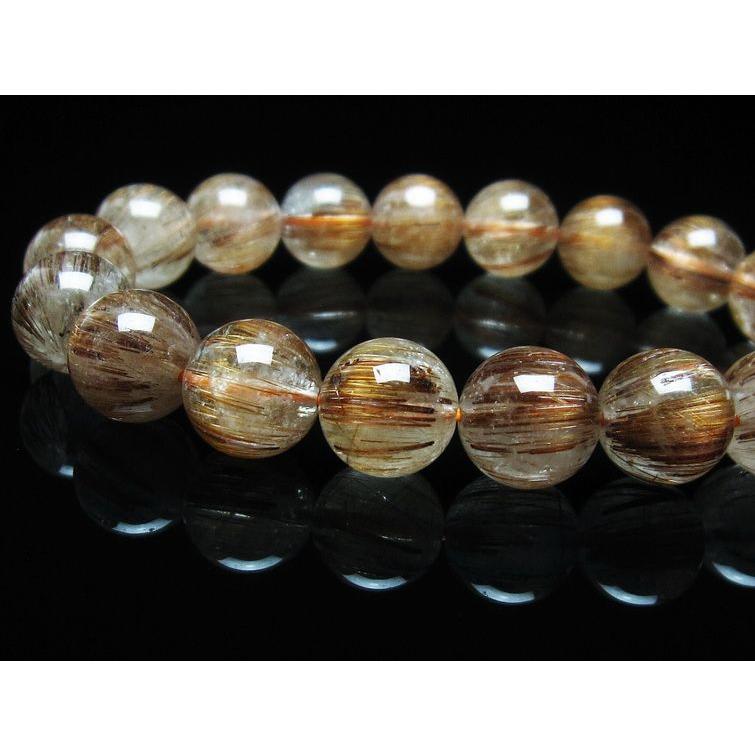 キャッツアイ ルチルクォーツ ブレスレット 12mm 一点物 [送料無料] 111-38530の画像