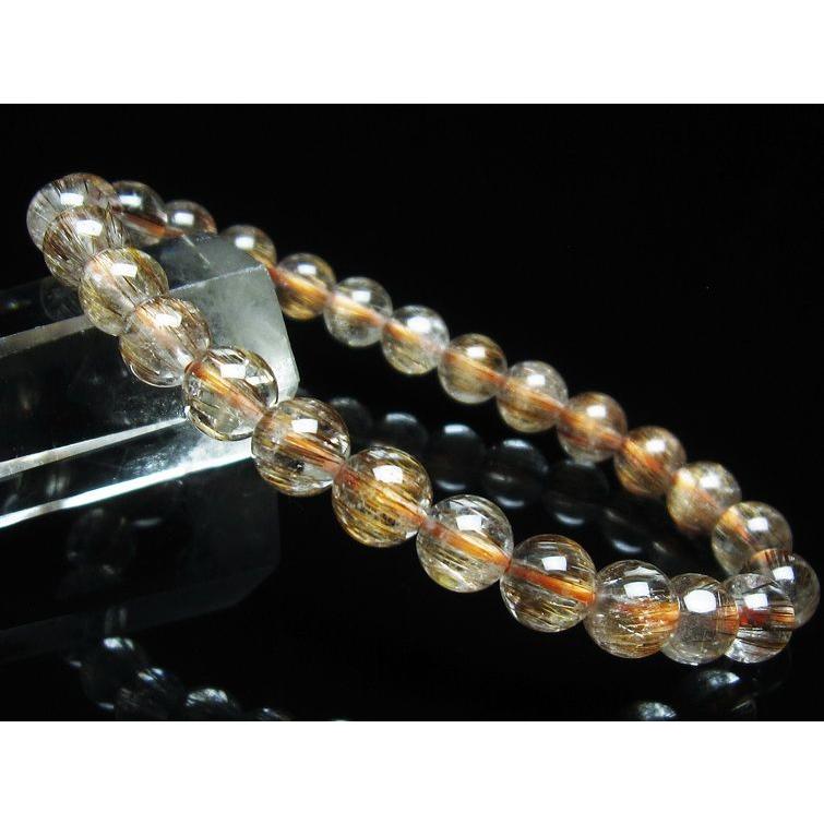 キャッツアイ ルチルクォーツ ブレスレット 7mm 一点物 メール便送料