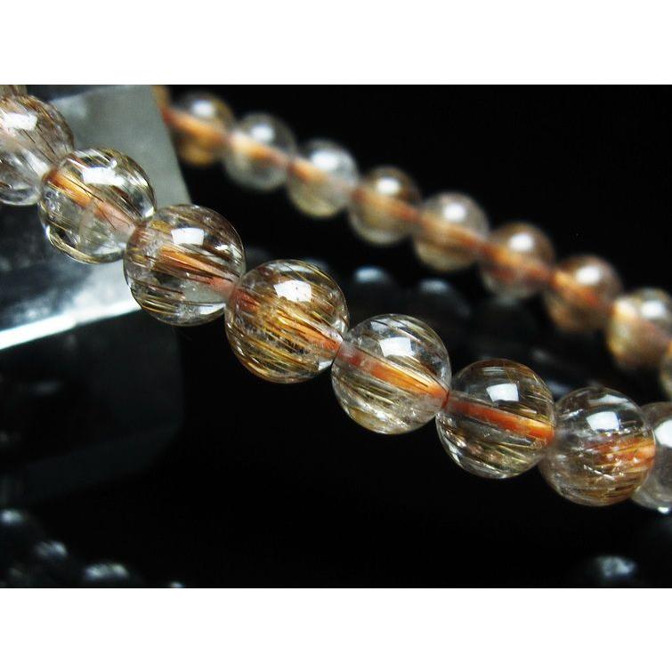 キャッツアイルチルクォーツ 天然石ブレスレット キャッツアイ ルチルクォーツ ブレスレット 7mm 一点物 メール便送料