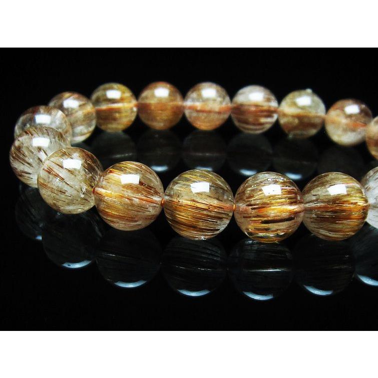 キャッツアイ ルチルクォーツ ブレスレット 12mm 一点物 [送料無料