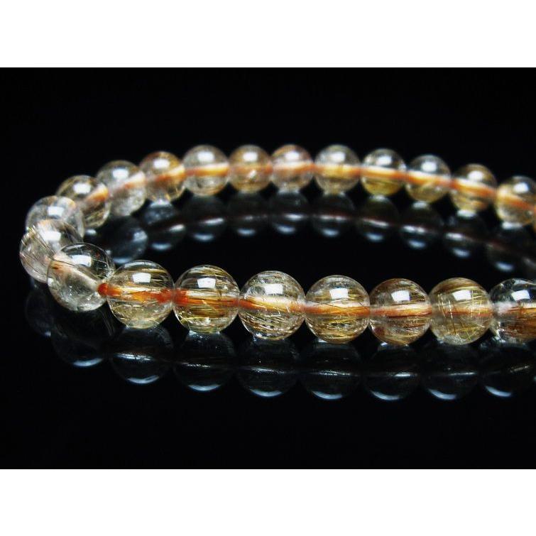 キャッツアイ ルチルクォーツ ブレスレット 7mm 一点物 メール便送料