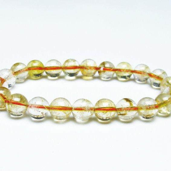 シトリンクォーツ ブレスレット 虹入り 9mm シトリン ブレス 一点物