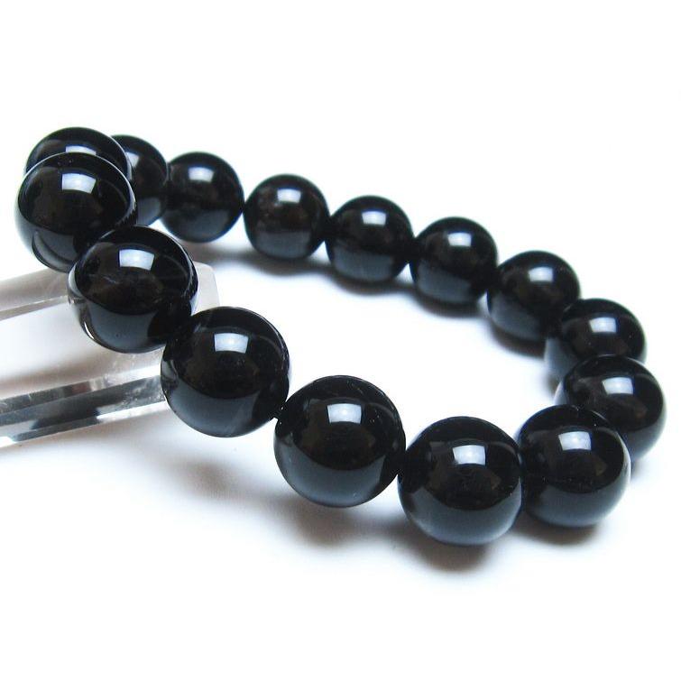 モリオン ブレスレット 14mm 黒水晶 ブレス 一点物 メール便送料無料