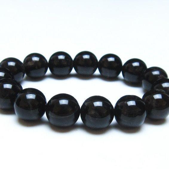 モリオン ブレスレット 14mm 黒水晶 ブレス 一点物 メール便送料無料