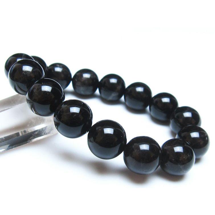 モリオン ブレスレット 14mm 黒水晶 ブレス 一点物 メール便送料無料 