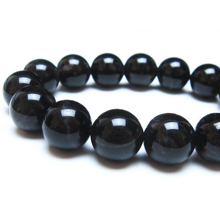 モリオン ブレスレット 14mm 黒水晶 ブレス 一点物 メール便送料無料