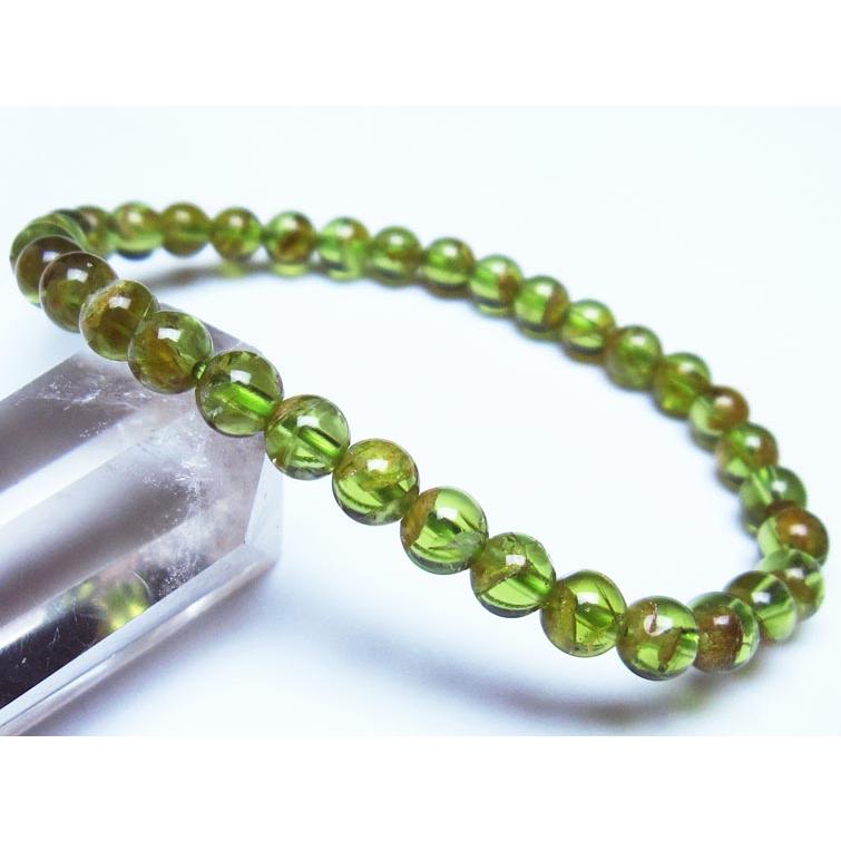 ペリドット ブレスレット 6mm 一点物 メール便可 [M便 1/10] 111-40589