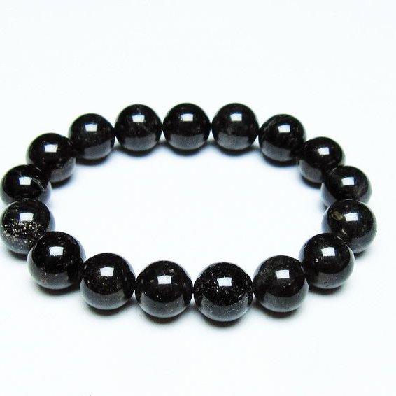 ブラックルチルクォーツ ブレスレット 12mm ブラックトルマリン トル