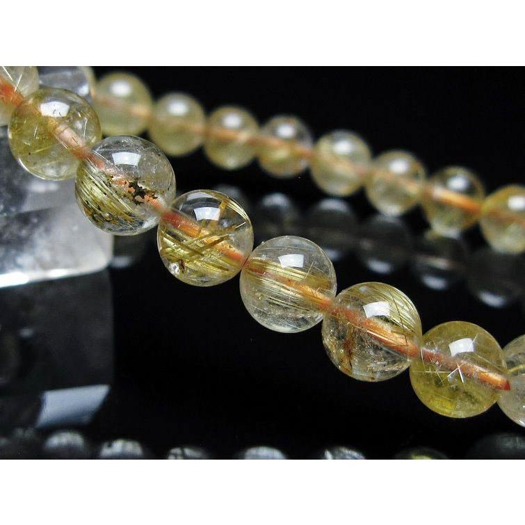 美品✨ジュエリーSHOPで購入 タイチンルチルクォーツブレス約7.0㎜ ルチル ブレスレット タイチンルチルクォーツ 7mm ルチルクォーツ