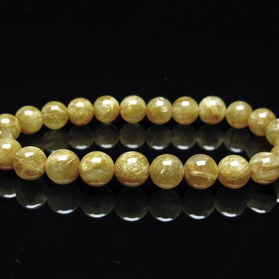 タイチンルチルクォーツ ブレスレット 7mm ルチルクォーツ ブレス 一点