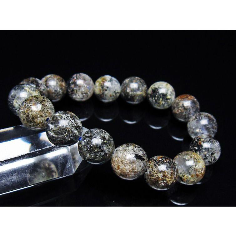 ガーデンファントムクォーツ ブレスレット トルマリン入り 13mm 一点物