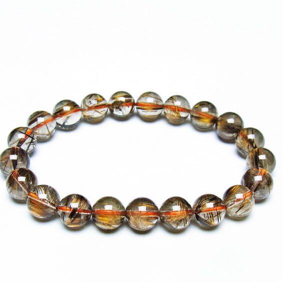 タイチンルチルクォーツ ブレスレット 9mm 一点物 [送料無料] 111