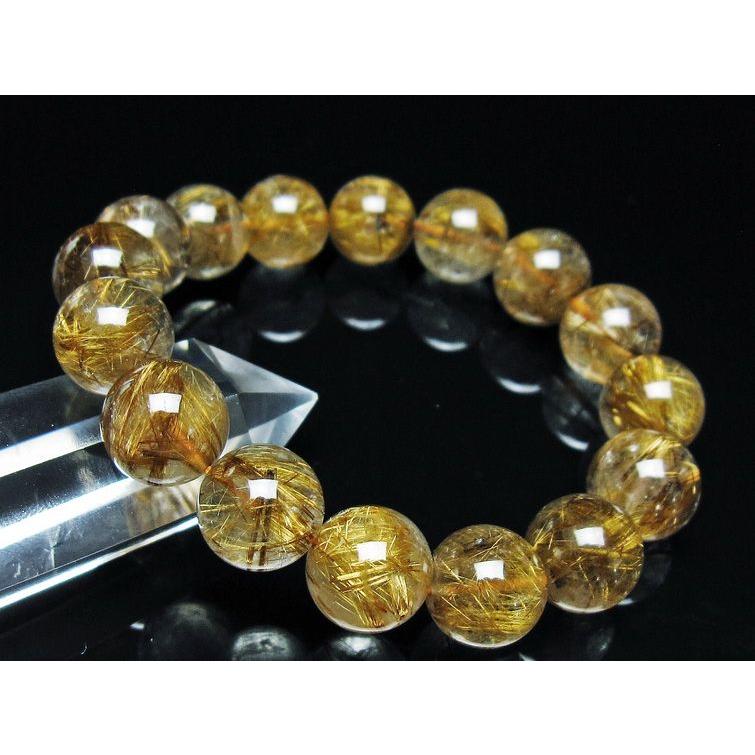 ルチルクォーツ タイチンブレスレット 13mm 一点物 [送料無料] 111 