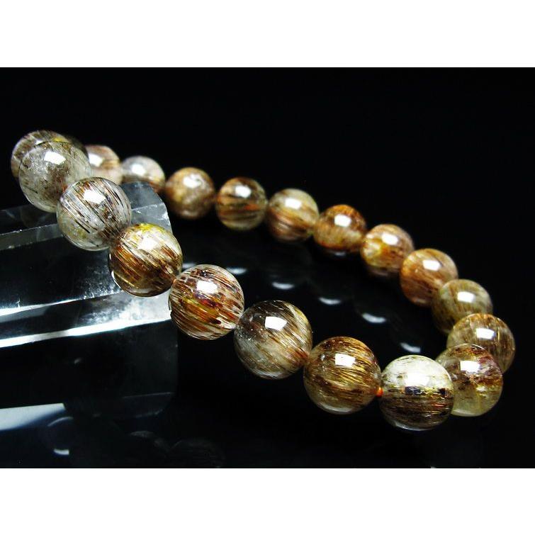 キャッツアイルチルクォーツ ブレスレット 10mm ルチルクォーツ ブレス 