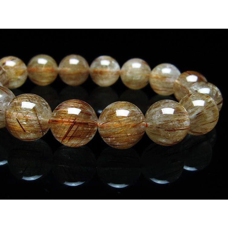 キャッツアイルチルクォーツ ブレスレット 14mm ルチルクォーツ ブレス 