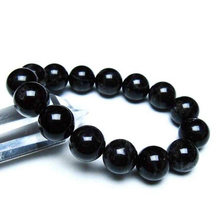 モリオン 黒水晶 ブレスレット 14mm 一点物 メール便送料無料 111 