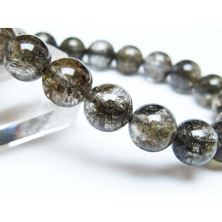 ブラックルチルクォーツ ブレスレット 10mm ブラックトルマリン トル