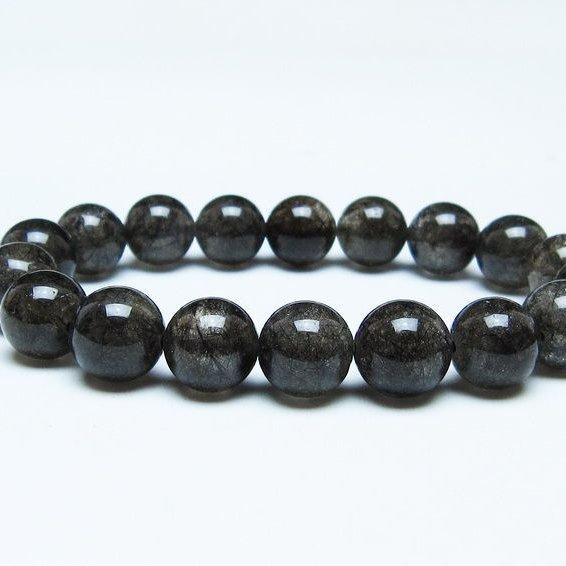 ブラックルチルクォーツ ブレスレット 12mm ブラックトルマリン トル 