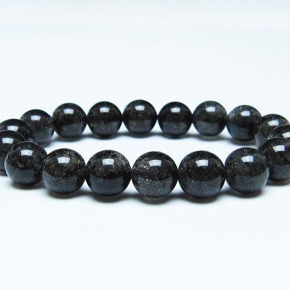 ブラックルチルクォーツ ブレスレット 11mm ブラックトルマリン トル 