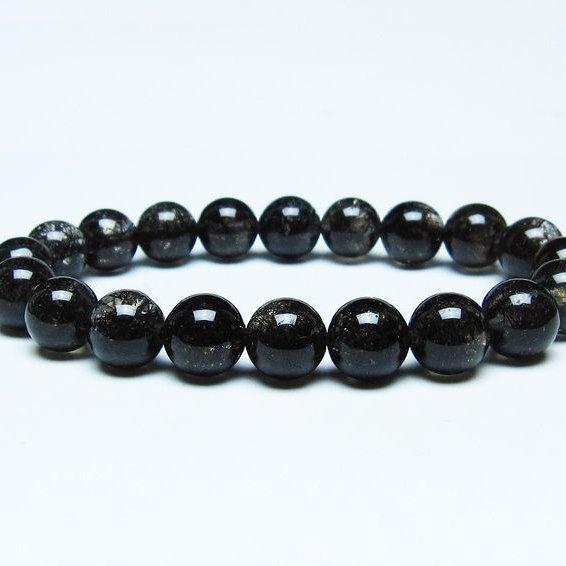 ブラックルチルクォーツ ブレスレット 10mm ブラックトルマリン トル