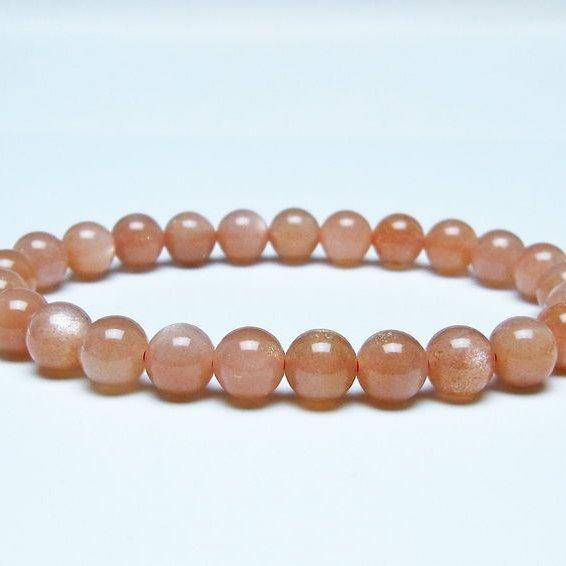 オレンジムーンストーン ブレスレット 8mm 一点物 メール便可 [M便 1