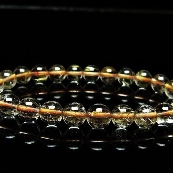 タイチンルチルクォーツ　７ミリ　天然石ブレスレット ルチルクォーツ ブレスレット 7mm タイチンルチルクォーツ