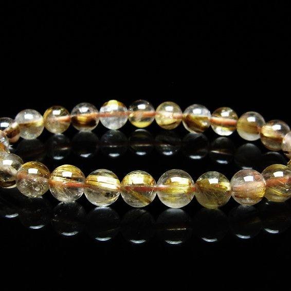 タイチンルチルクォーツ ブレスレット 7mm 21玉 ルチルクォーツ ブレスレット 7mm タイチンルチルクォーツ