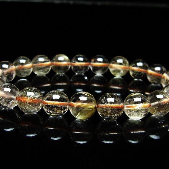 ルチルクォーツ ブレスレット 9mm タイチンルチルクォーツ