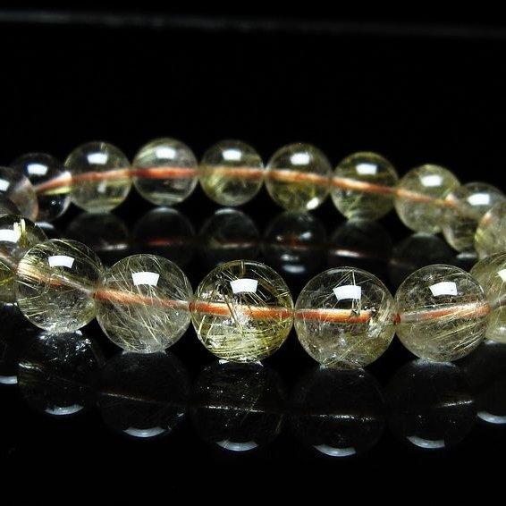 ルチルクォーツ ブレスレット 11mm タイチンルチルクォーツ