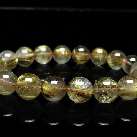 ゴールドタイチンルチル　ブレスレット　ネックレス可 ルチルクォーツ ブレスレット 11mm タイチンルチルクォーツ