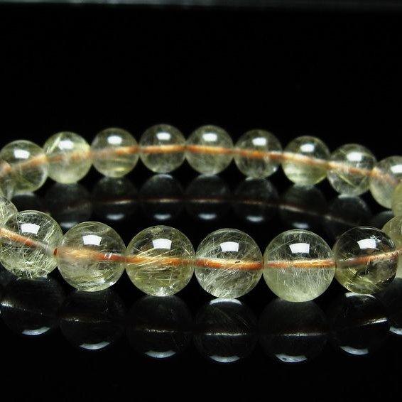 ルチルクォーツ ブレスレット 9mm タイチンルチルクォーツ