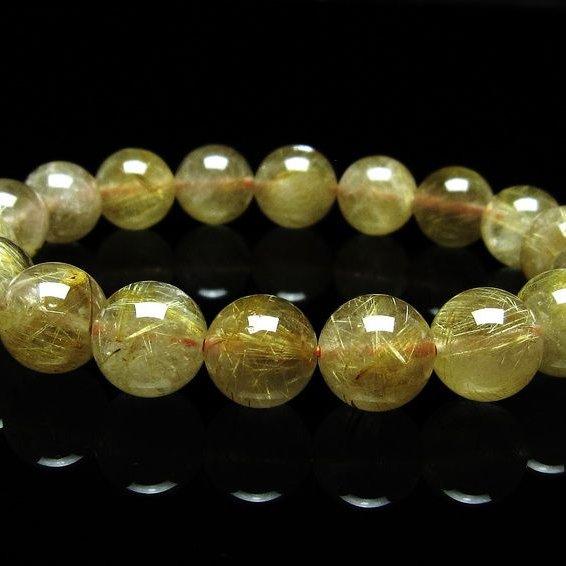 ルチルクォーツ ブレスレット 11mm タイチンルチルクォーツ