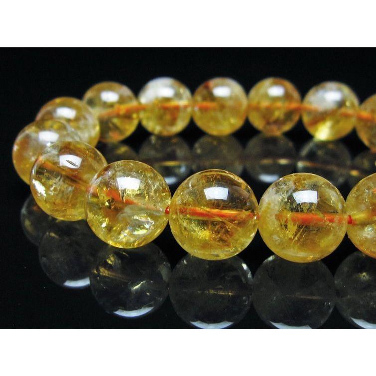 シトリン ブレスレット 虹入り 13mm シトリンクォーツ ブレス メール便