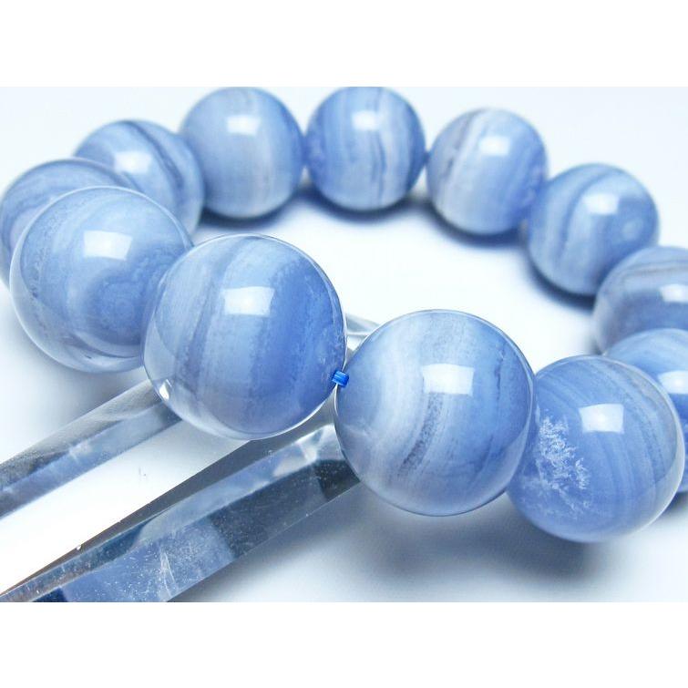 ブルーレースアゲート ブレスレット 20mm 送料無料 一点物 111-52467
