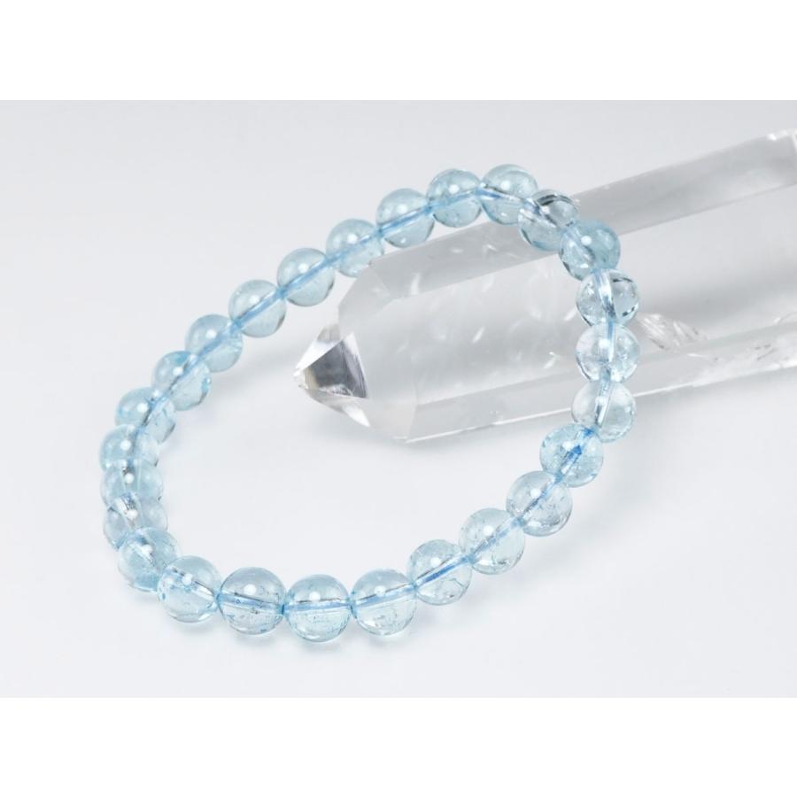 ブルートパーズ ブレスレット 8mm トパーズ 一点物 送料無料 111-53692