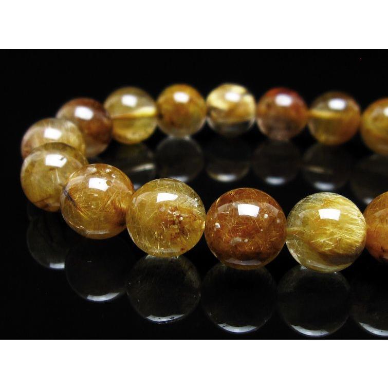 タイチンルチルクォーツ ブレスレット 10mm ルチルクォーツ ブラウン